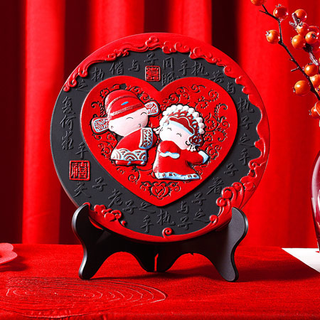 结婚纪念炭雕工艺品